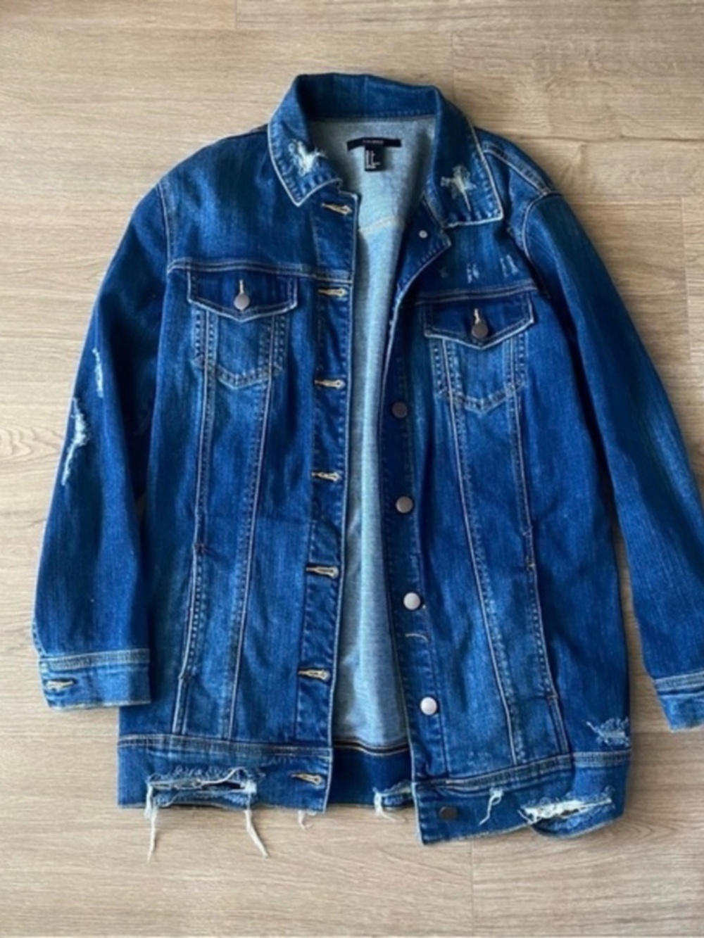 Forever 21 long denim jacket‎